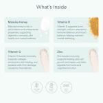 Bettervits Organic Manuka Honey Gummies - Natural Honey Supplements - Supports Immune Health & Digestive Wellness | Immune Booster with Vitamin D, C & Zinc | 60 Chewable Gummies for Adults