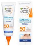 Garnier Ambre Solaire SPF 50+ Sun Protection Serum Face & Body, Non-Sticky, Non-Greasy Fluid Texture, No White Cast, Sensitive Advanced, 125 ml