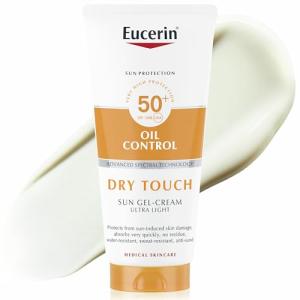 Eucerin Sun Body Oil Control Gel-Cream SPF 50+ 200ml, Ultra-Light Dry Touch Gel Sun Cream for Oily Skin, Fast-Drying Sunscreen with Oil Control Technology, Water-Resistant