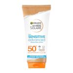 Garnier Ambre Solaire Sun Cream Face SPF 50+ Sensitive Advanced Sunscreen Body, High Protect, Water Resistant, Non-Greasy, Hypoallergenic, Fragrance-Free, UVA UVB Protect with Ceramide, 175ml