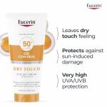 Eucerin Sun Body Oil Control Gel-Cream SPF 50+ 200ml, Ultra-Light Dry Touch Gel Sun Cream for Oily Skin, Fast-Drying Sunscreen with Oil Control Technology, Water-Resistant