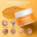 Pumpkin Enzyme Mask, Brightening Exfoliating Facial Mask For Dead Skin,Dullness Dark Spots, Uneven Skin Tone,Large Pores and Brightens Skin, Enzyme Exfoliant for Face, 100g