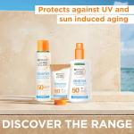 Garnier Ambre Solaire Sun Cream Face SPF 50+ Sensitive Advanced Sunscreen Body, High Protect, Water Resistant, Non-Greasy, Hypoallergenic, Fragrance-Free, UVA UVB Protect with Ceramide, 175ml