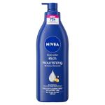 NIVEA Rich Nourishing Body Lotion (400ml), Rich 72H Hydration Moisturiser for Dry Skin Made with Deep Moisture Serum and Almond Oil, Intensive Hydration Body Lotion