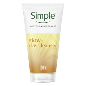 Simple Protect 'N' Glow Express Glow Clay Polish Cleanser leaves skin naturally glowing for expert facial skin care 150 ml