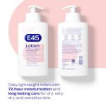 E45 Moisturising Lotion 500 ml for Dry & Sensitive Skin - Long-Lasting Hydration Protect from Dryness, Reduce Redness - Dermatological Body Moisturiser Lotion - Body Lotion - Daily Moisturiser