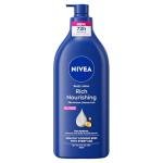 NIVEA Rich Nourishing Body Lotion (625ml), Rich 72H Hydration Moisturiser for Dry Skin Made with Deep Moisture Serum and Almond Oil, Extra Large NIVEA Body Lotion