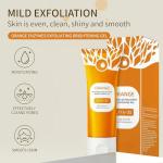 orange enzyme exfoliating gel for Face and Body, Brightening Cleansing Scrub, Natural Orange Bubble Formula, Gentle Radiant Skin Exfoliator with 100g
