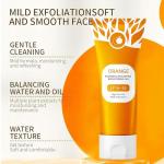 orange enzyme exfoliating gel for Face and Body, Brightening Cleansing Scrub, Natural Orange Bubble Formula, Gentle Radiant Skin Exfoliator with 100g