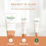 Simple Protect 'N' Glow Express Glow Clay Polish Cleanser leaves skin naturally glowing for expert facial skin care 150 ml