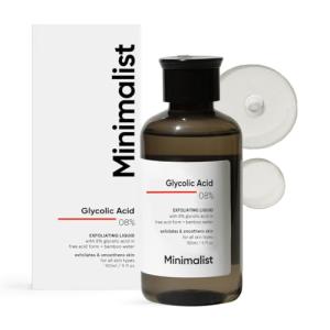 Minimalist 8% Glycolic Acid Toner for Glowing Skin | Multi-Functional Exfoliating Toner with Bamboo Water for Body, Face, Underarms & Scalp | For Women & Men | 5 Fl Oz / 150 ml