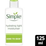 Simple Kind to Skin Hydrating Light Moisturiser Skin Care Product with Pro-Vitamins B5 and E for 12-Hour Moisturisation 125 ml