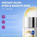 NIVEA Luminous 630 Instant Skin Glow Daily Liquid Exfoliant 100ml, Peeling Face Exfoliator with 4% AHA & 1% PHA, Face Exfoliating Hyperpigmentation Treatment, No Rinse Needed