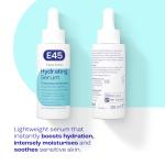 E45 Face Hydrating Serum - Instant 48-Hour Hyaluronic Acid Formula for Dry, Sensitive & Eczema Prone Skin - Rehydrating & Reinvigorating Serum – Perfume Free - Dermatologically Tested - 30ml