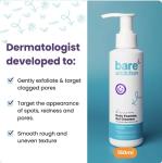 Bare Addiction 150ml Daily Skincare Foaming Gel Cleanser for Deep Cleansing and Reducing Excess Oil Spots Redness and Blocked Pores
