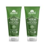Ayumi Exfoliating Body Scrub with Neem | Tea Tree Oil Scrub for Oily Skin | Back Acne Treatment with Neem Scrub | Nettle Leaf to Soothe Itching | Body Scrub for Women & Mens Skincare Rituals |2x200 ml