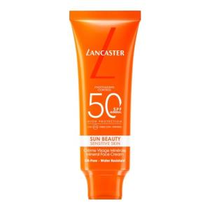 Lancaster Sun Beauty Sensitive Skin Mineral Face Cream SPF50 50ml, Broad Spectrum Sun Protection, With Tan Activator Complex, Lightweight Texture, Water Resistant Formula, Suitable for All Skins