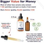 Big 2.11oz. Organic Vitamin C Serum for Face. Anti-Dark Spots, Wrinkles Skin Repair Serum with Hyaluronic Acid, Vitamin C & Niacinamide. All-in-One Brightening, Anti Aging Facial & Eye Area Skincare