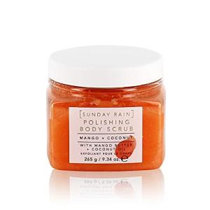 Sunday Rain Polishing Body Scrub for Extra Smooth & Soft Skin, Vegan and Cruelty-Free, Tropical Mango Butter and Coconut Oil, 265g