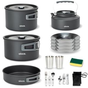17-Piece Camping Cookware Set with Kettle
