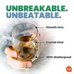 Unbreakable 20oz Stemless Outdoor Wine Glasses Set