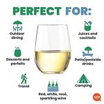 Unbreakable 20oz Stemless Outdoor Wine Glasses Set