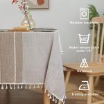 Waterproof Cotton Linen Tablecloth for Rectangle Tables