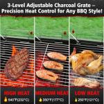 SUNLIFER Barrel Charcoal Grill with Side Table