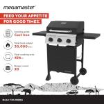 Megamaster 3-Burner Propane Grill with Folding Tables