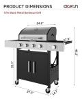 Aoxun 4-Burner Propane Grill with Side Burner