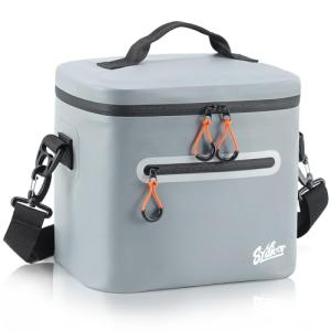 Gray Insulated Soft-Sided Cooler Lunch Bag