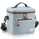 Gray Insulated Soft-Sided Cooler Lunch Bag