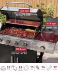 Aoxun 4-Burner Propane Grill with Side Burner