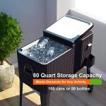 Giantex 80 Quart Rattan Rolling Cooler Cart