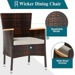Shintenchi 5-Piece Wicker Patio Dining Set