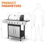 IdeaMaxx 4-Burner Outdoor Propane Gas Grill