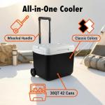 30QT Portable Wheeled Cooler for Outdoor Fun