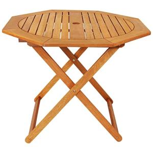 Meranti Wood Folding Outdoor Dining Table with Umbrella