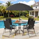 Shintenchi 6-Piece Patio Dining Set with Umbrella