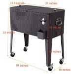 Giantex 80 Quart Rattan Rolling Cooler Cart
