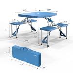 VINGLI 4 Ft Folding Picnic Table Set with Umbrella