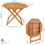 Meranti Wood Folding Outdoor Dining Table with Umbrella