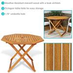 Meranti Wood Folding Outdoor Dining Table with Umbrella