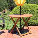 Meranti Wood Folding Outdoor Dining Table with Umbrella