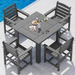 5-Piece Outdoor Dining Set for 4, Gray