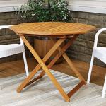 Meranti Wood Folding Outdoor Dining Table with Umbrella