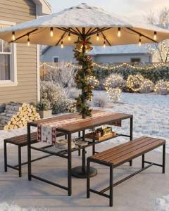 TinFrey 3-Piece Outdoor Dining Set with Umbrella