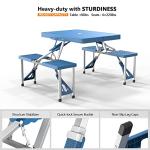 VINGLI 4 Ft Folding Picnic Table Set with Umbrella