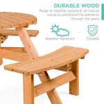 6-Person Circular Wooden Picnic Table for Outdoors