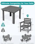 5-Piece Outdoor Dining Set for 4, Gray